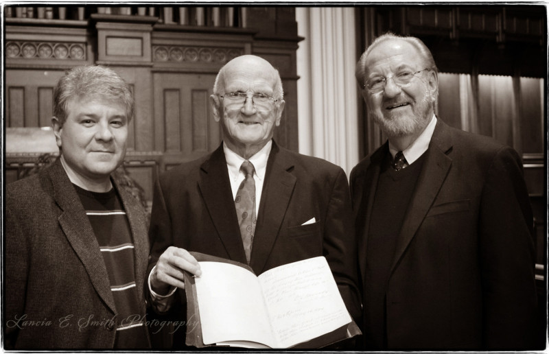 Kevin Belmonte, Dave Powell, and Stan Mattson at Sage Chapel - Northfield, MA - Image copyright Lancia E. Smith and the C.S. Lewis Foundation